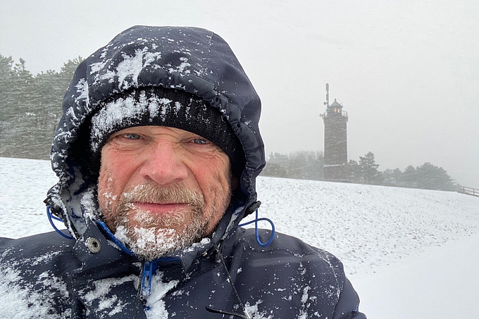 Rainer Schulz im Schneetreiben