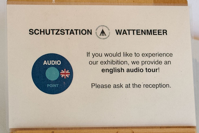 Schild: English audio tour