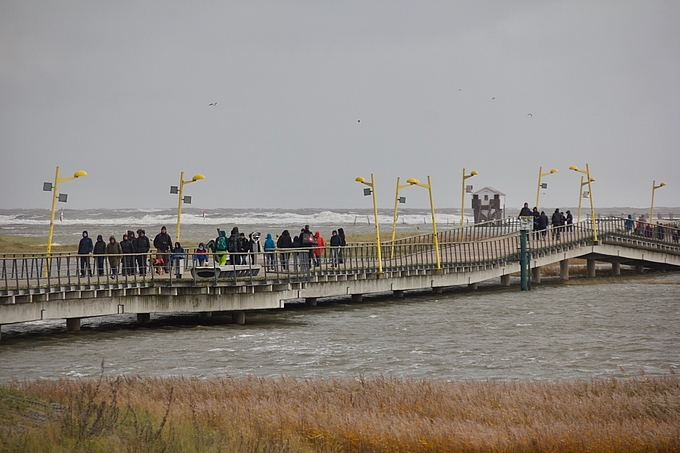 Wanderer auf der Seebrücke