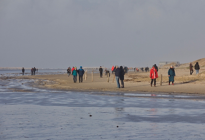 Wanderer an den Dünen