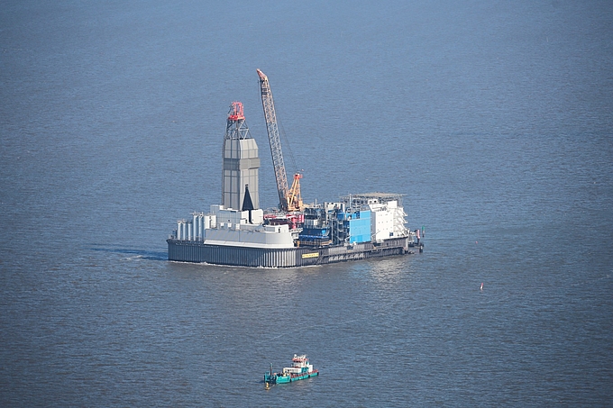 Luftbild der Plattform Mittelplate