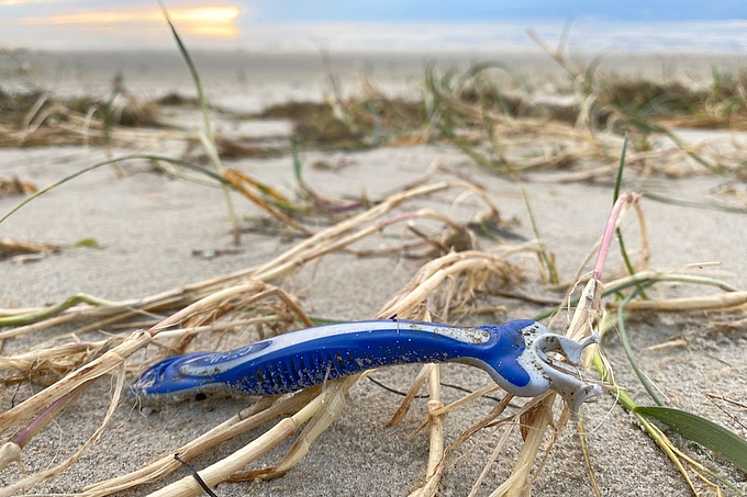 Einwegrasierer im Sand