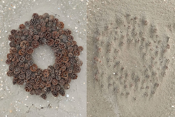 Ring aus Zapfen am 1. und am 2. Tag Ring aus Zapfen am 1. und am 2. Tag