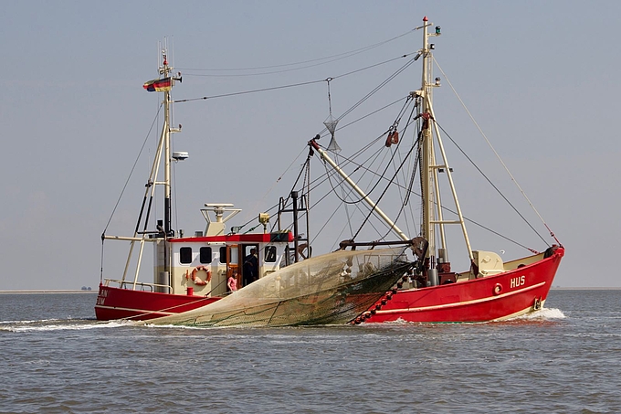 Fischender Kutter vor Norderoog