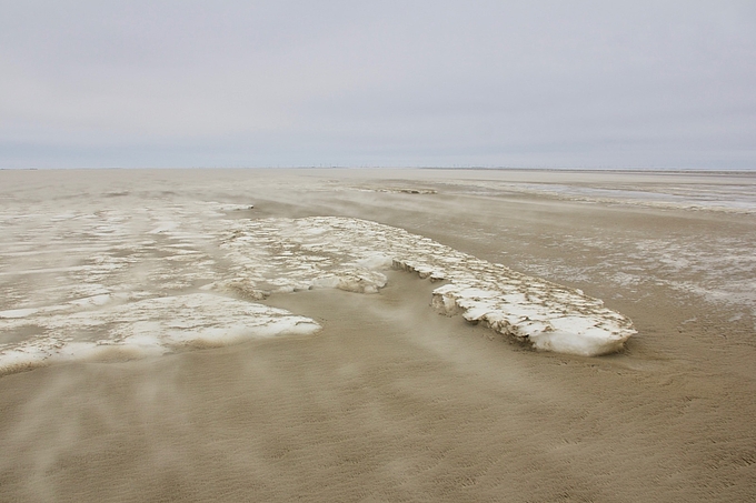 Eisschollen im Sandsturm.