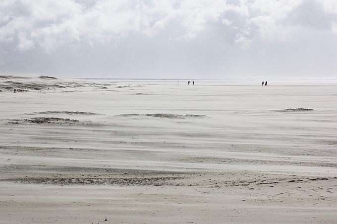 Fliegender Sand auf der Sandbank