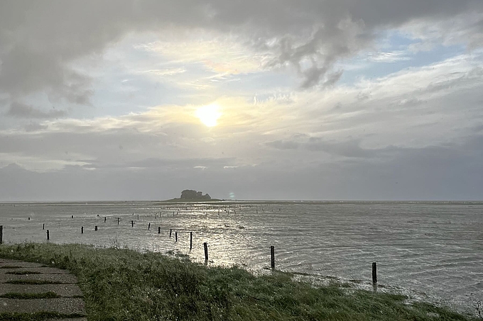 Landunter auf Hallig Langeneß