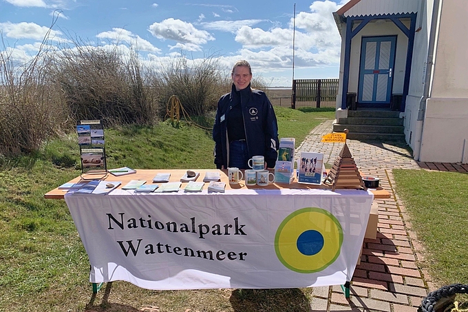 Infotisch am Leuchtturm Westerhever