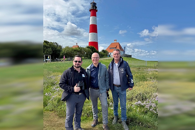 Gruppenbild vor dem Leuchtturm Westerhever