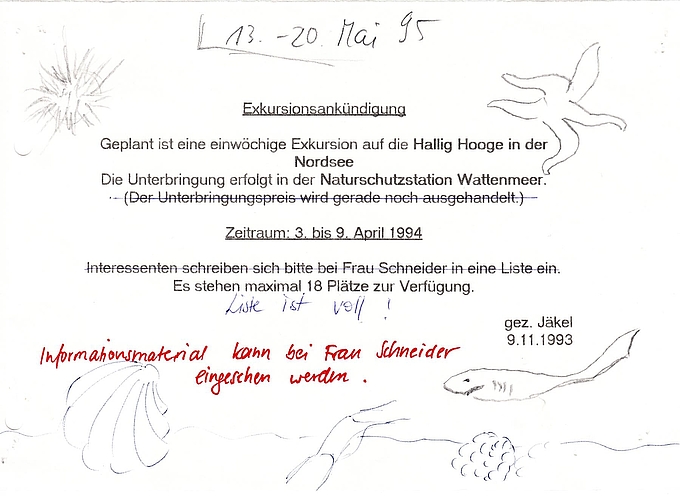 Aushang für 1995 Aushang für 1995