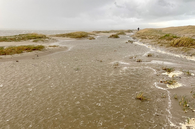 Hagelschauer an den Dünen