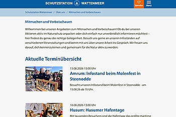 Bildschirmfoto des Kalenders