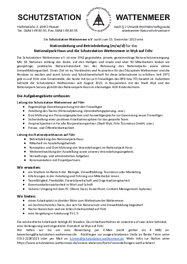 Ausschreibung als PDF