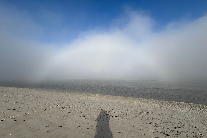 Nebelbogen über Sandbank und Priel Nebelbogen über Sandbank und Priel