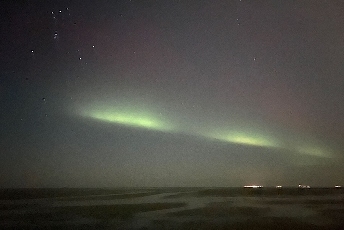 Grüne Streifen am Südhimmel
