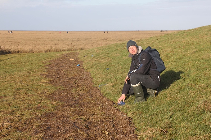 Spülsaumkontrolle vor Westerhever