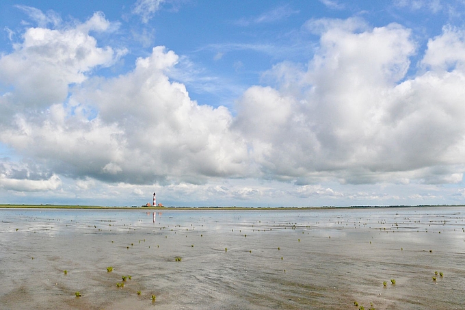 Wolkenhimmel vor Westerhever