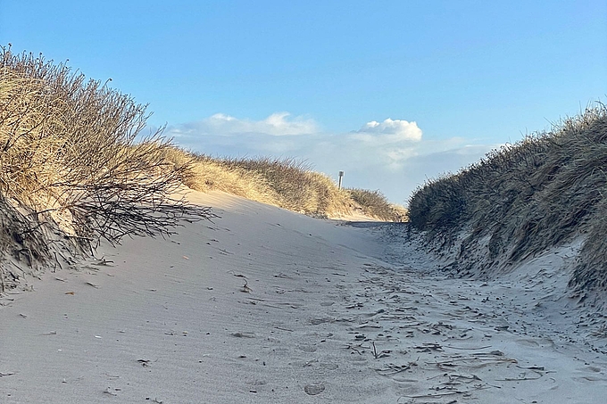 Überwehter Strandzugang