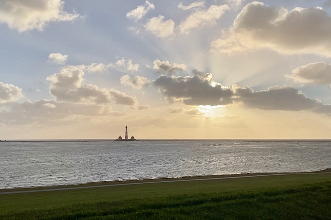 Leuchtturm Westerhever bei Landunter