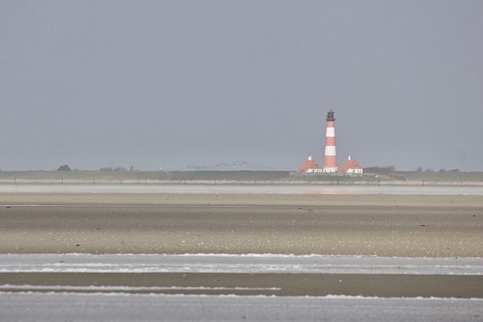 Leuchtturm Westerhever und Sandbank