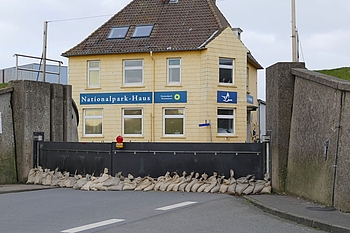 Geschlossene Stöpe am Pellwormer Hafen