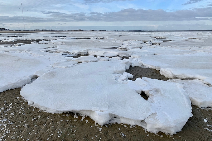 Dicke Eisschollen bei Puan Klent auf Sylt