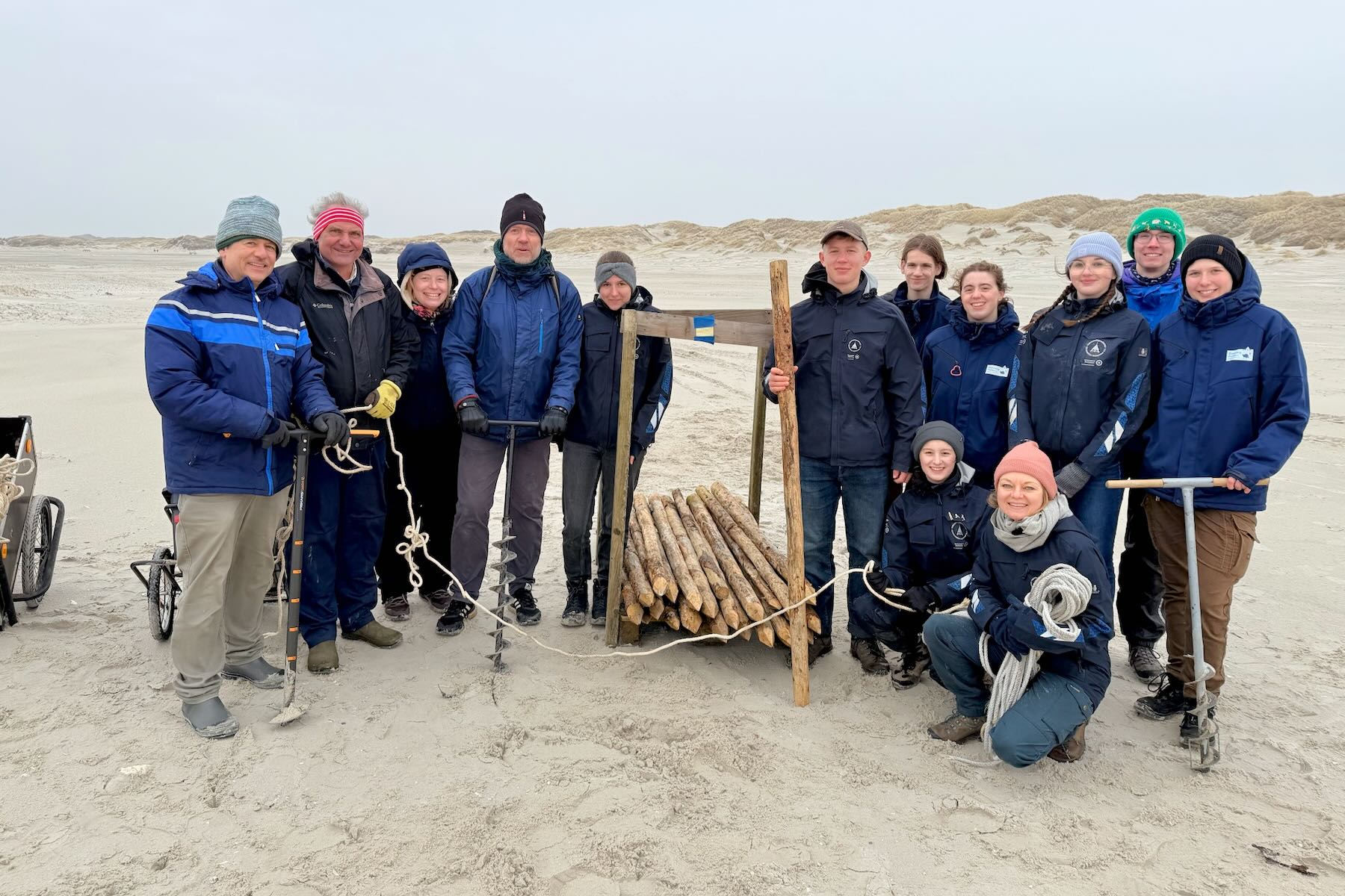Gruppenbild auf dem Kniepsand