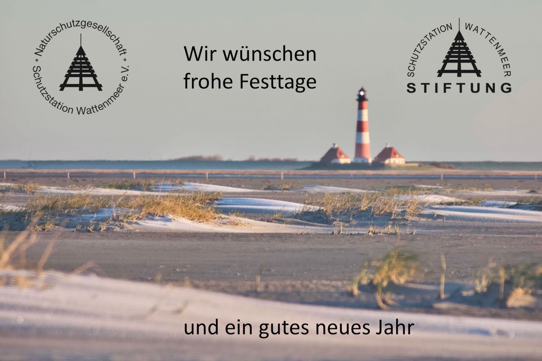 Winterlicher Blick auf Station Westerhever